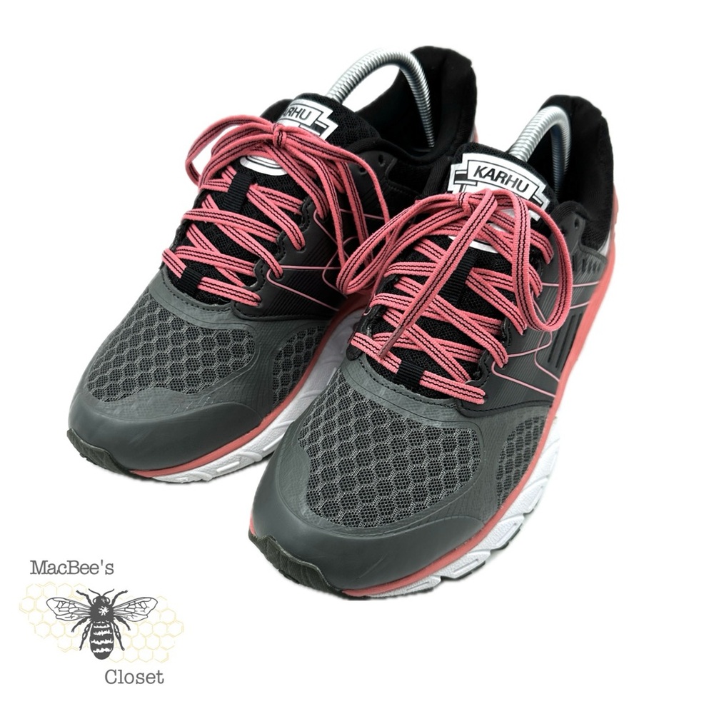 KARHU Fast 7 MRE Womens Running Athletic Shoes Black Gray Coral Size 10.5